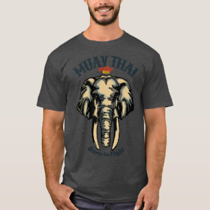 Vintager Muay Thai Tattoo Elephant Geboren zur Bek T-Shirt