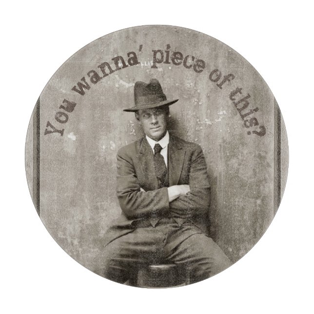 Vintager Mugshot-Mafia-Gangster Schneidebrett (Vorderseite)