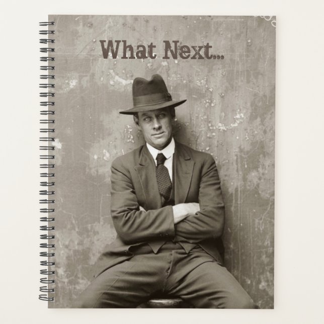 Vintager Mugshot-Mafia-Gangster witzig Planer (Vorderseite)