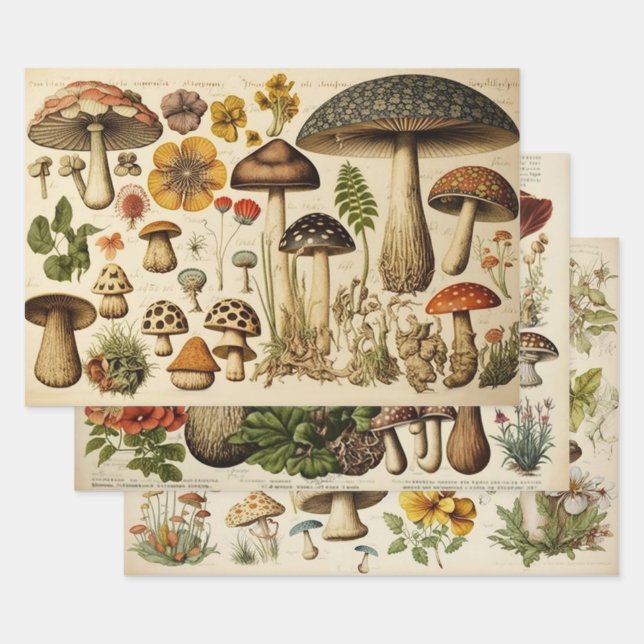 Vintager Mushroom-Cocktail Geschenkpapier Set (Set)