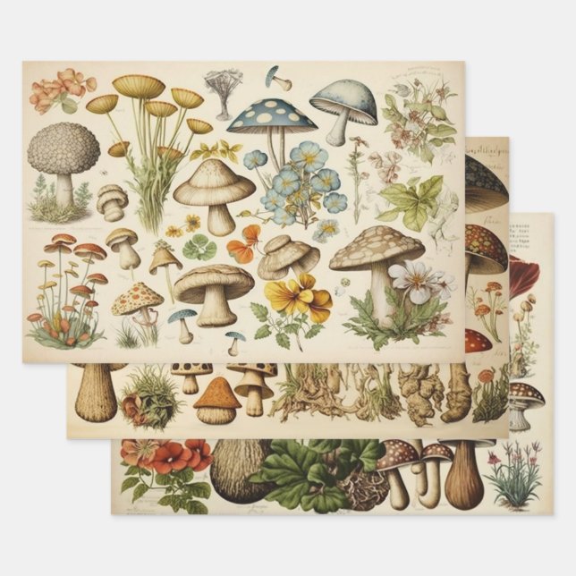 Vintager Mushroom-Cocktail Geschenkpapier Set (Set)