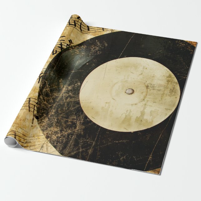 Vintager musikalischer Hintergrund Geschenkpapier (Ungerollt)
