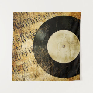 Vintager musikalischer Hintergrund Wandteppich