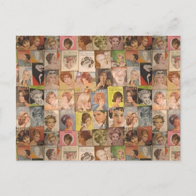 Vintager Muttertag der Haare von 1960 Postkarte (Vorderseite)