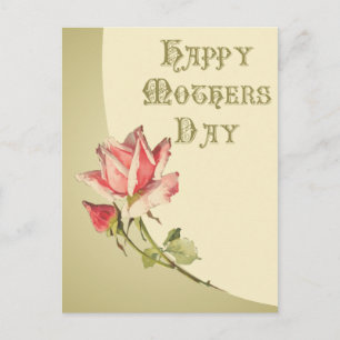 Vintager Muttertag mit rosafarbener Postkarte