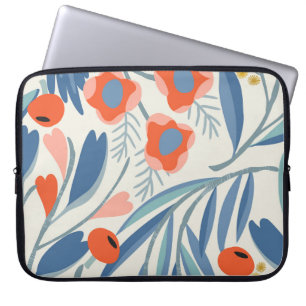 Vintager, nahtloser, botanischer Hintergrund. Laptopschutzhülle