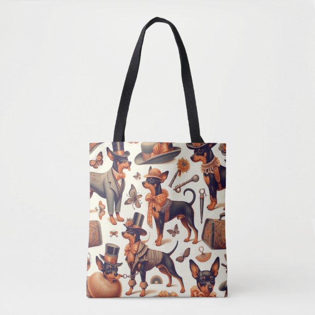 Vintager nahtloser Pinscher Tasche (Vorderseite)