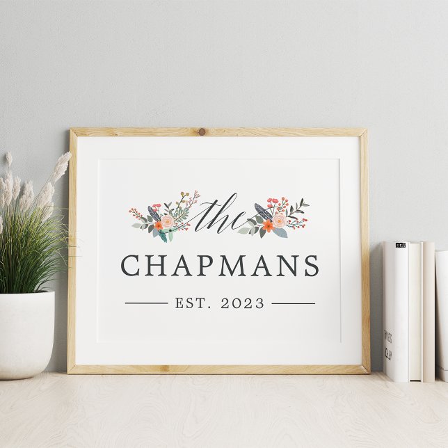 Vintager Name der Personalisierten Blumenfamilie Poster (Von Creator hochgeladen)
