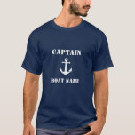 Vintager Name des Hauptbootes oder Name Blau hinzu T-Shirt<br><div class="desc">Vintager Name des Hauptbootes oder Name Navy Blue T - Shirt hinzufügen</div>