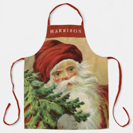 Vintager Name des Weihnachtsbaums Schürze