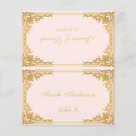 Vintager Name Hochzeitsnahrung in Rosa Gold Platzk