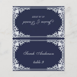 Vintager Name Hochzeitsstiftung in Navy Blue