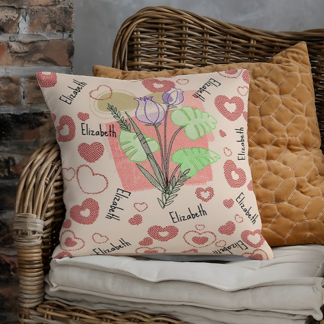 Vintager Name Kinderzimmer Blumenkinder Kissen (Von Creator hochgeladen)