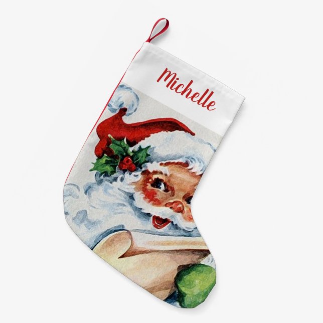Vintager Name Kleiner Weihnachtsstrumpf (Vorderansicht (hängend))