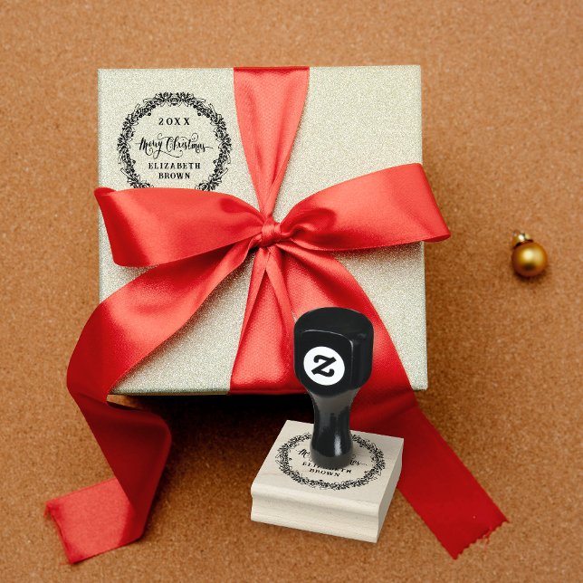 Vintager Name Retro Weihnachtsweide Liniar Gummistempel (Von Creator hochgeladen)