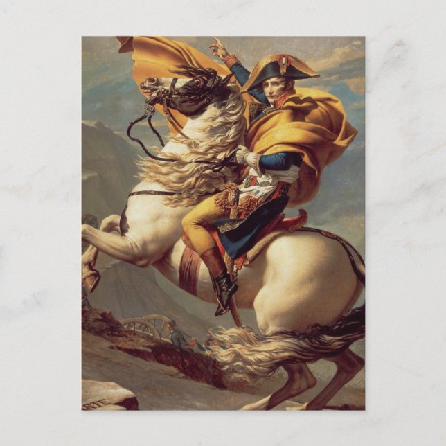 Vintager Napoleon über die Alpen Postkarte (Vorderseite)