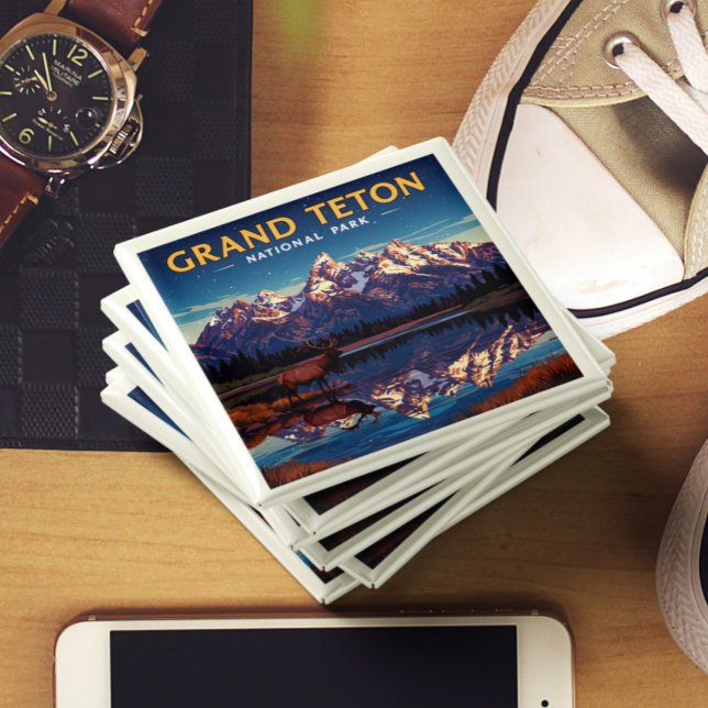 Vintager Nationalpark Grand Teton Magnet (Von Creator hochgeladen)