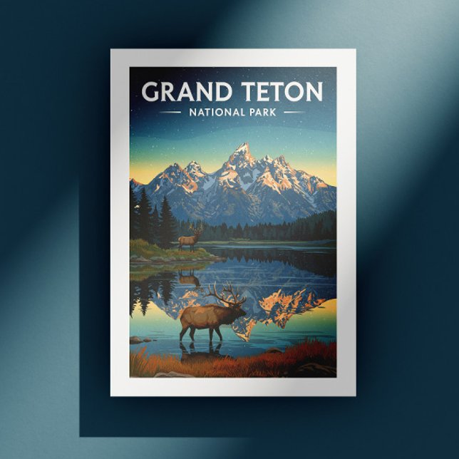 Vintager Nationalpark Grand Teton Postkarte (Von Creator hochgeladen)