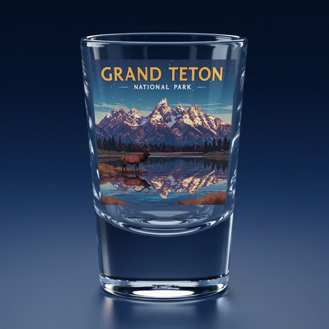 Vintager Nationalpark Grand Teton Schnapsglas (Von Creator hochgeladen)