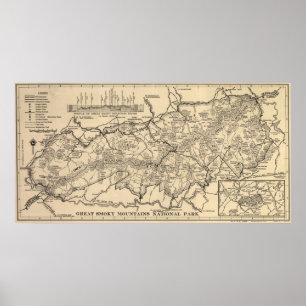 Vintager Nationalpark Great Smoky Mountains Poster