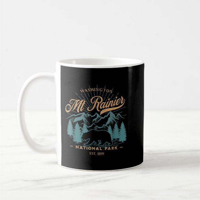 Vintager Nationalpark Mount Rainier Kaffeetasse (Links)