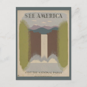Vintager Nationalpark See America Retro Travel Postkarte