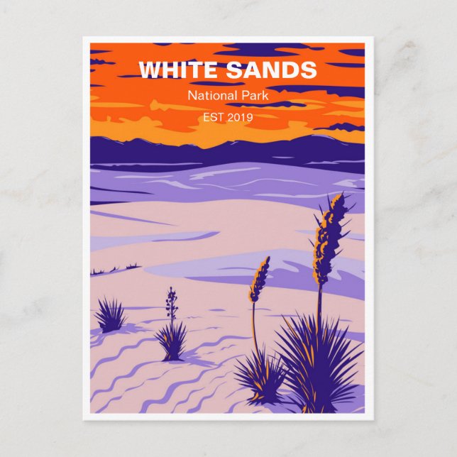 Vintager Nationalpark Weißer Sand - Mexiko Postkarte (Vorderseite)