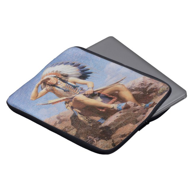 Vintager Native Amerikanische Ureinwohner, The Sco Laptopschutzhülle (Vorne Oben)