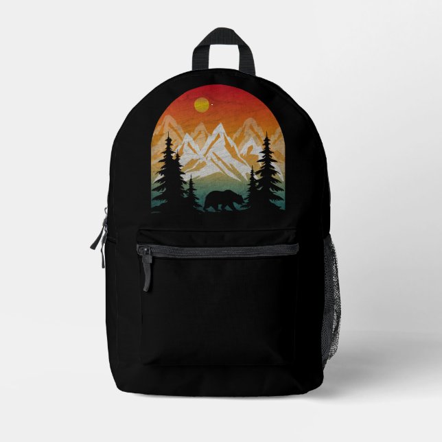Vintager Naturbär Bedruckter Rucksack (Vorderseite)