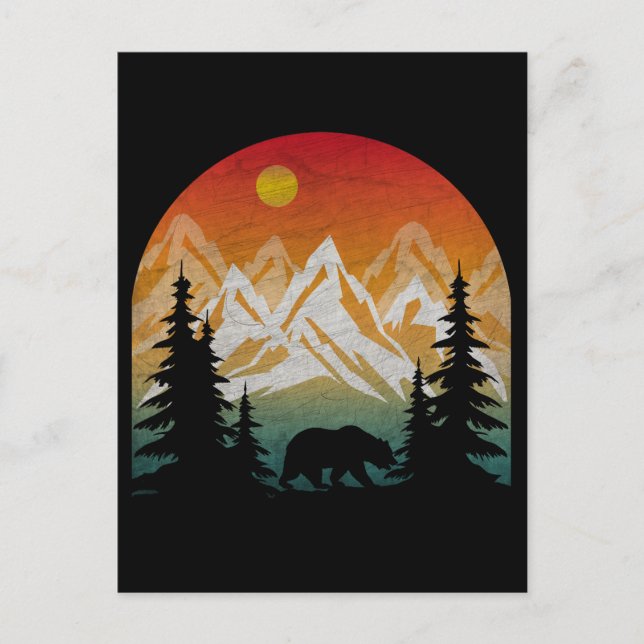 Vintager Naturbär Postkarte (Vorderseite)
