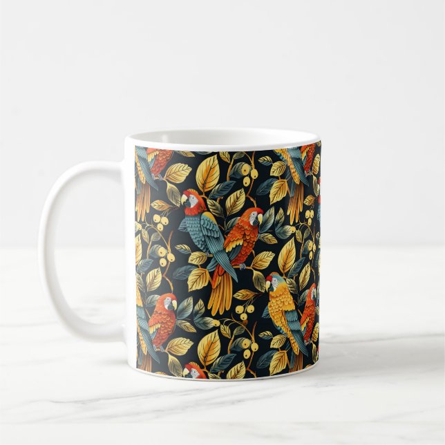 Vintager Naturpapagei Kaffeetasse (Links)