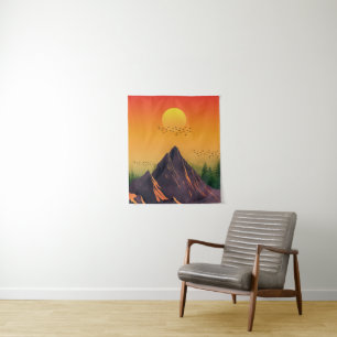 VINTAGER NATURSONNENUNTERGANG WANDTEPPICH
