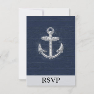 Vintager Nautikanker RSVP Karte