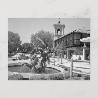 Vintager Nepune Brunnen Schwarz-weiß Kansas City Postkarte