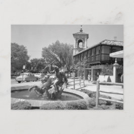 Vintager Nepune Brunnen Schwarz-weiß Kansas City Postkarte