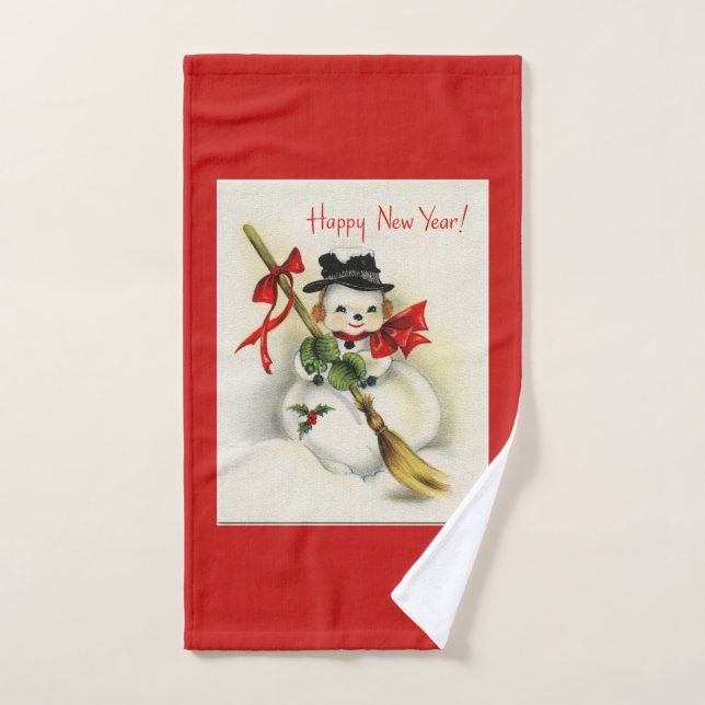 Vintager neues JahrSnowman Handtuch (Handtuch)
