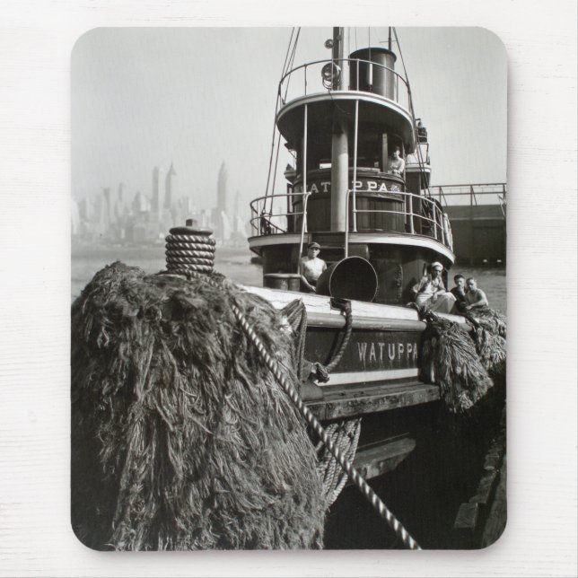 Vintager New- York Cityufergegend-Schlepper Mousepad (Vorne)