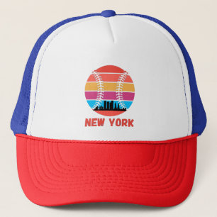 Vintager New York NY City Skyline Baseball T - Shi Truckerkappe