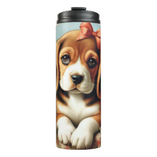 Vintager Niedlicher Beagle Welpe Thermosbecher