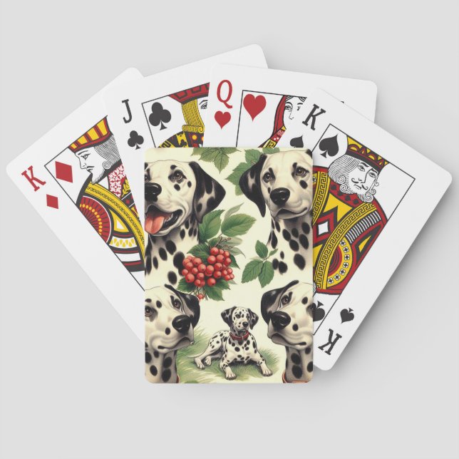 Vintager Niedlicher Dalmatiner Spielkarten (Rückseite)
