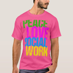 Vintager Niedlicher Frieden Liebe Sozialarbeit T-Shirt