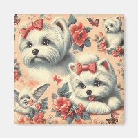Vintager Niedlicher maltesischer Hund