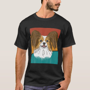 Vintager Niedlicher Papillon Dog T-Shirt