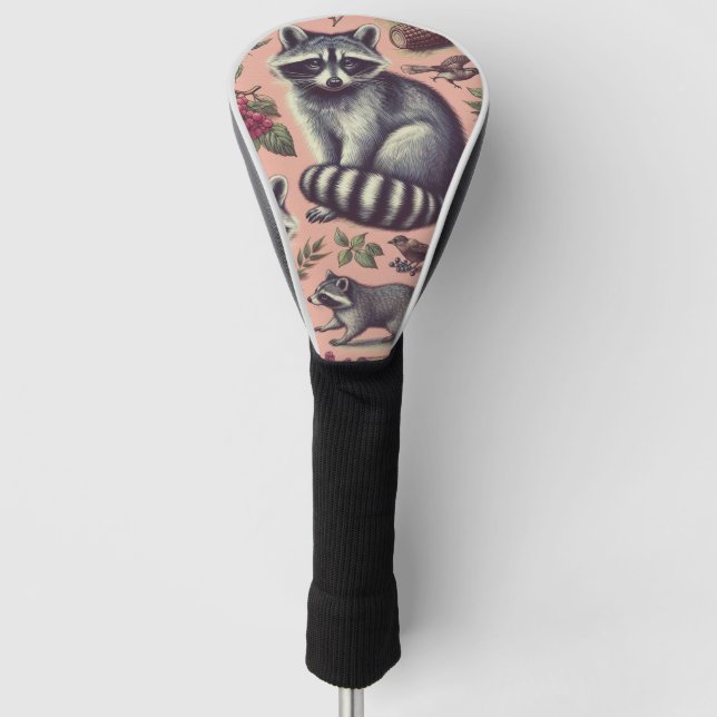 Vintager Niedlicher Racoon Golf Headcover (Vorderseite)