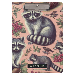 Vintager Niedlicher Racoon Klemmbrett