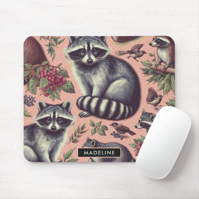 Vintager Niedlicher Racoon Mousepad (Mit Mouse)