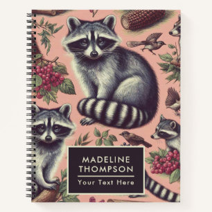 Vintager Niedlicher Racoon Notizbuch