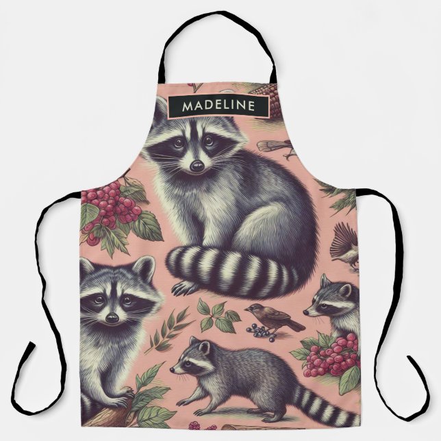 Vintager Niedlicher Racoon Schürze (Vorderseite)