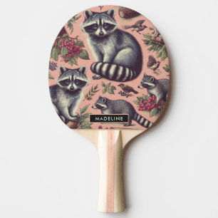 Vintager Niedlicher Racoon Tischtennis Schläger