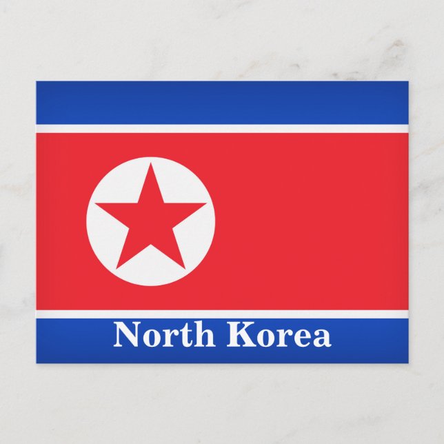 Vintager Nordkoreaflaggentourismus Postkarte (Vorderseite)